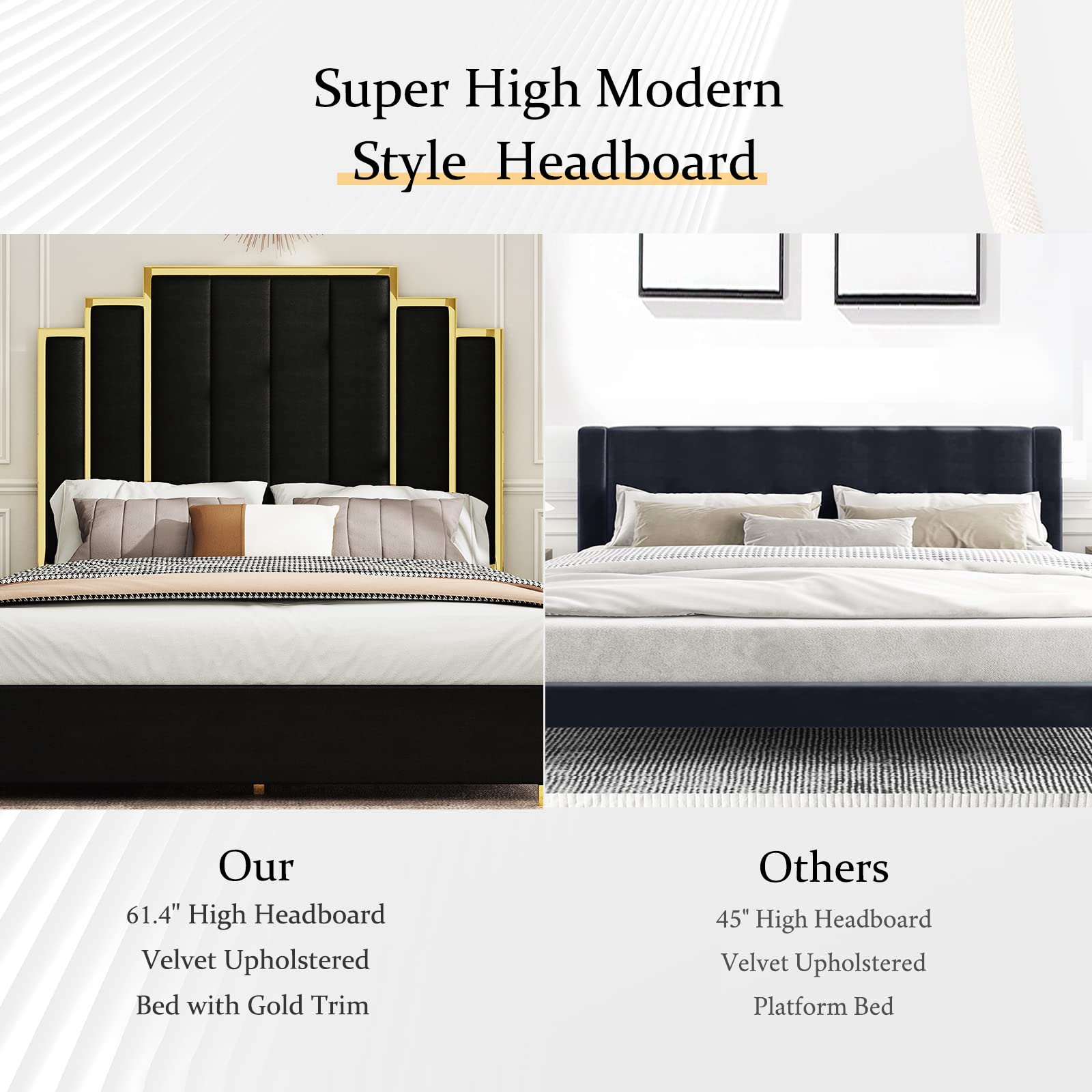 Amazon｜Albott クイーンサイズ プラットフォームベッドフレーム 60